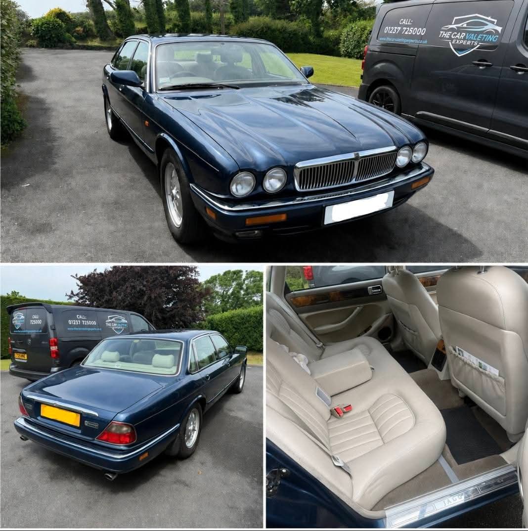 Blue Jaguar after mobile valeting